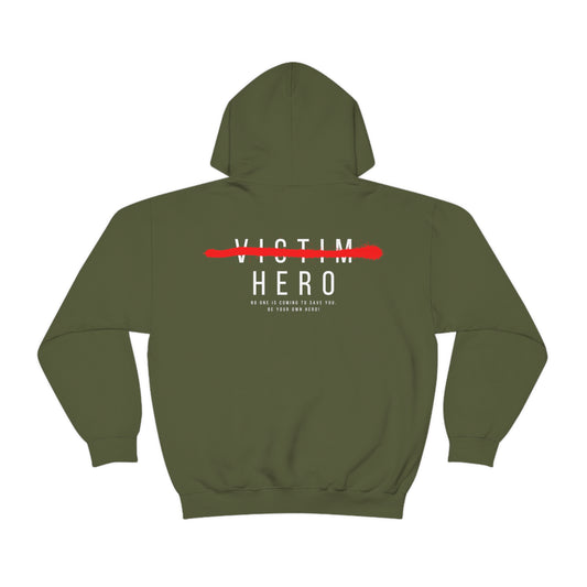 HERO Hoodie (logo w/saying on back)